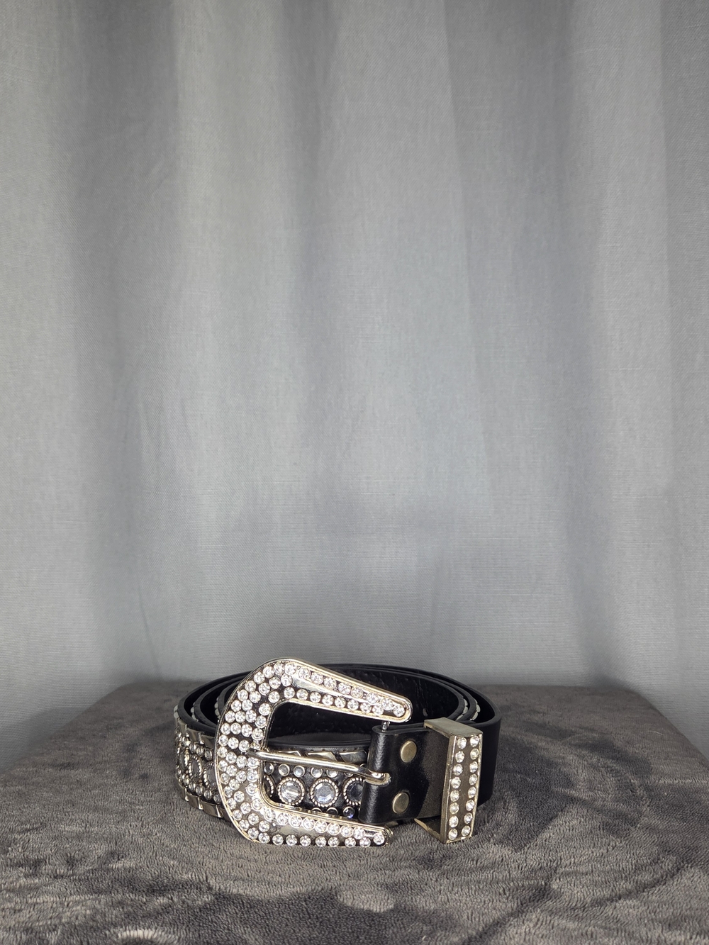 Rhinestone Belt In Black Women's